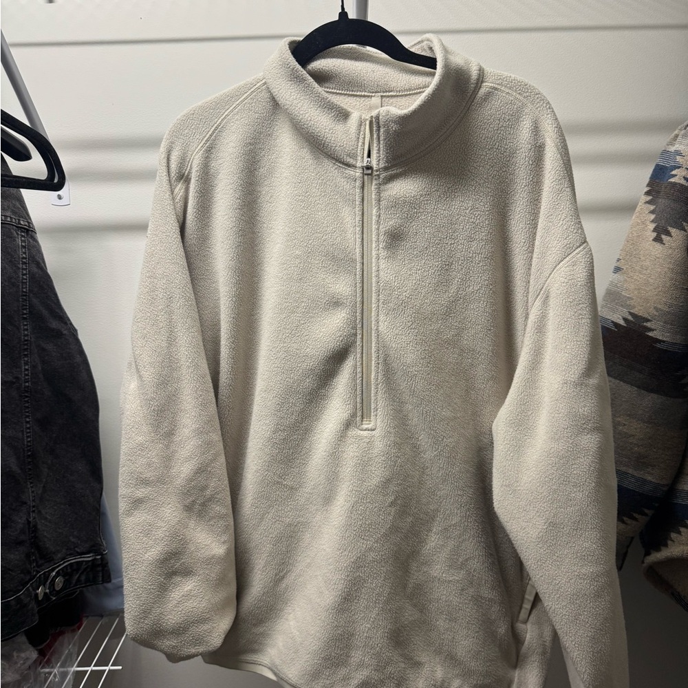 Lululemon Men's Cream Half-Zip Sweater